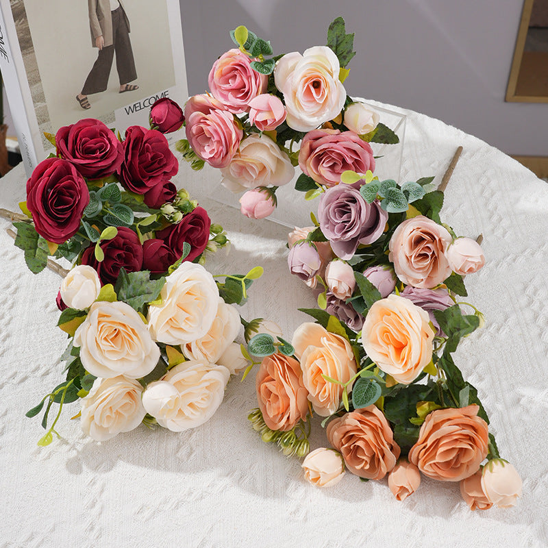 Elegant Nordic Rose Home Decor: Stunning Indoor Table Centerpiece for Holidays, Perfect as a Gift, Photography Prop, and Wedding Decoration