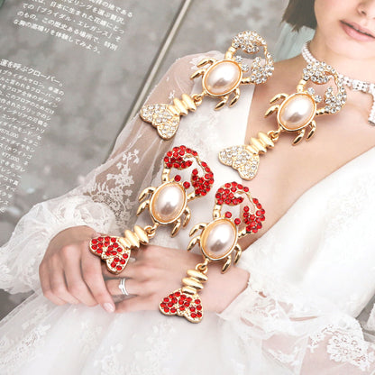 Unique Rhinestone Shrimp Earrings - Trendy Animal Jewelry for Bold Fashion Statements!