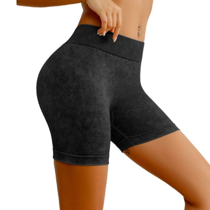 24 Seamless Women's Yoga Shorts with V Back Design Peach Lift for a Flattering Crafted with Unique Sand Wash Technique