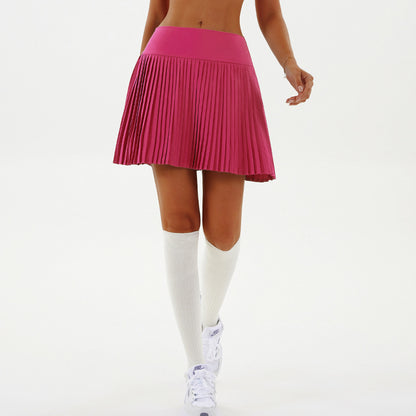 Flowy Pleated Yoga Skirt Short Workout Skirt for Sun Protection Ideal for Badminton Golf and Tennis