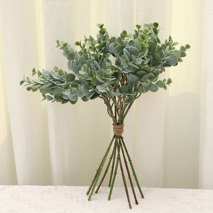 8-Piece Eucalyptus Plant Wall Decor with Faux Money Leaves - Stunning Nordic Home Decoration for a Lush, Inviting Atmosphere