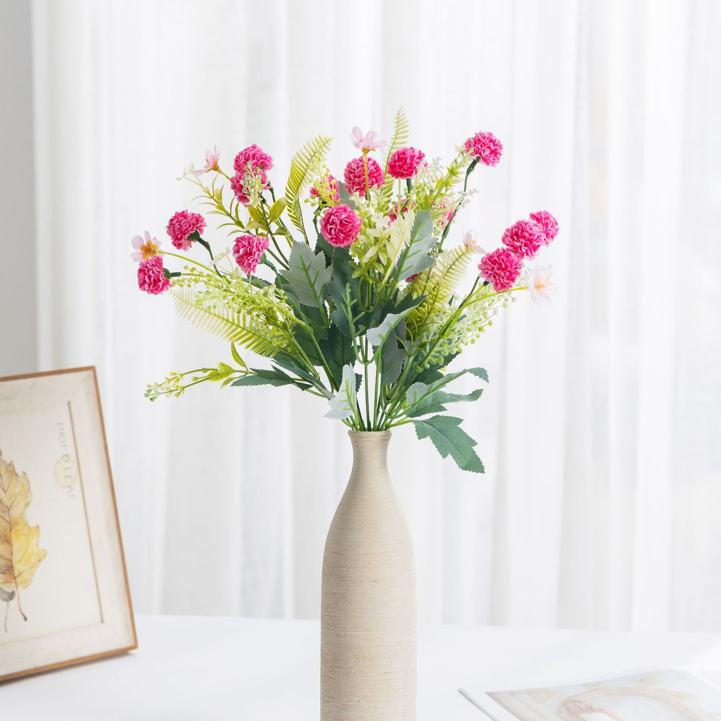 Realistic Faux Dandelion Hydrangea Bouquet - Perfect for Home Decor, Wedding Decor, and Special Events