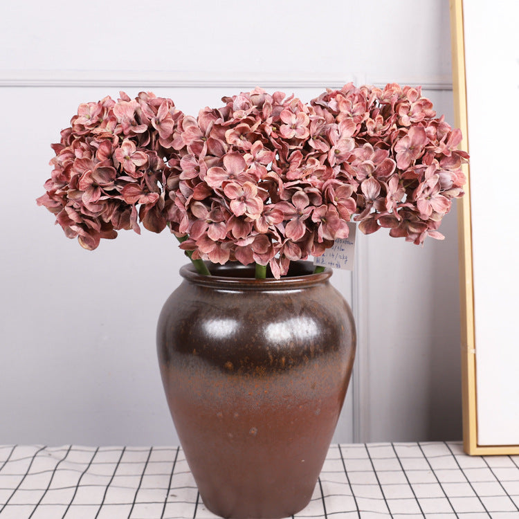 Stunning Autumn-Inspired Artificial Hydrangea - Perfect for Weddings and Indoor Décor with Realistic Look and Feel