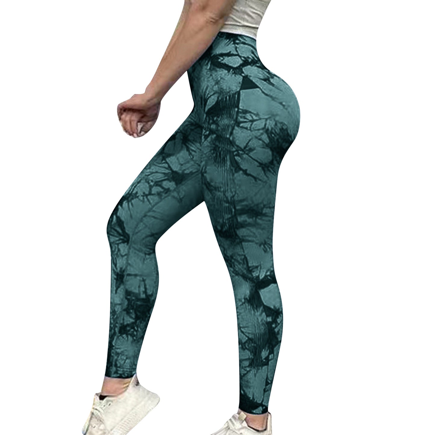 Seamless High Waisted Tie Dye Peach Yoga Leggings for Women Tummy Control Butt Lifting and Breathable Fitness Pants for Running and Active Workouts