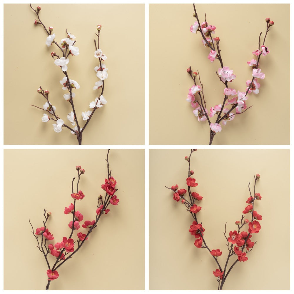 Lifelike Wax Plum Blossoms and Japanese Cherry Blossom Decor – Stunning Floral Arrangement for Wedding, Home, and Photography Backdrop – MW36860