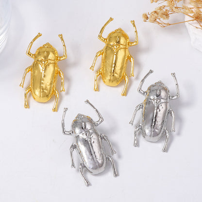 Chic Vintage-Inspired Statement Alloy Beetle Insect Earrings for Women - Unique, Trendy, and Perfect for Casual Outfits