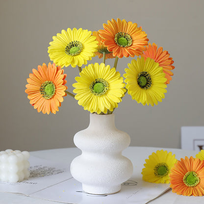 Single Stem PU African Daisy and Sunflower Artificial Flowers – Perfect Home Decor for Indoor Spaces, Stunning Faux Floral Arrangements, Ideal for Table Centerpieces and Decor Pieces