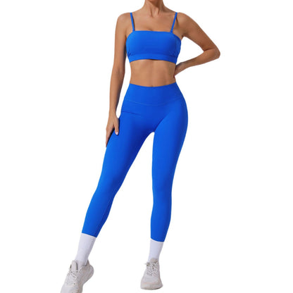 Versatile Detachable Strap Sports Bra and High Waisted Leggings Yoga Set Breathable Quick Dry Workout Outfit for Running and Fitness Enthusiasts