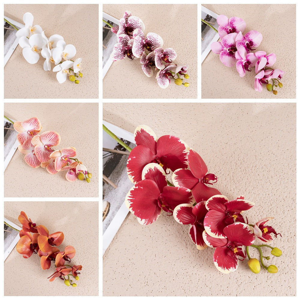 Lifelike 7-Head Silk Phalaenopsis Orchid - Stunning INS-Style Artificial Flower for Home Decor - Perfect for Weddings, Offices, and Gift Giving - CL09001