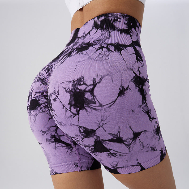 Summer Fit High Waisted Tie Dye Yoga Shorts Sculpting Comfortable and Workout Leggings for Active Women