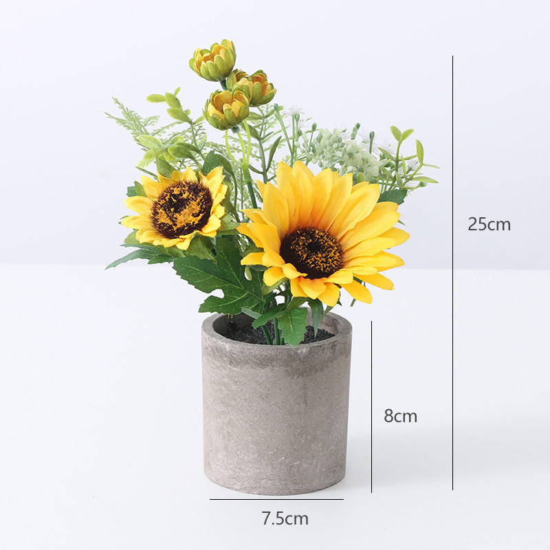 Realistic Artificial Sunflower Potted Plant - Charming Home Décor for Rustic Settings, Perfect for Adding a Touch of Nature to Any Room!