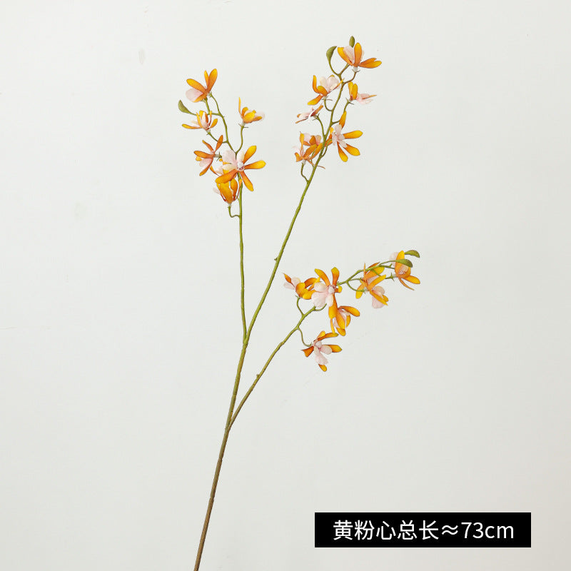 Mini 3-Pronged Butterfly Orchid Faux Flowers - Perfect for Wedding Decor, Photography Props, and Home Decoration