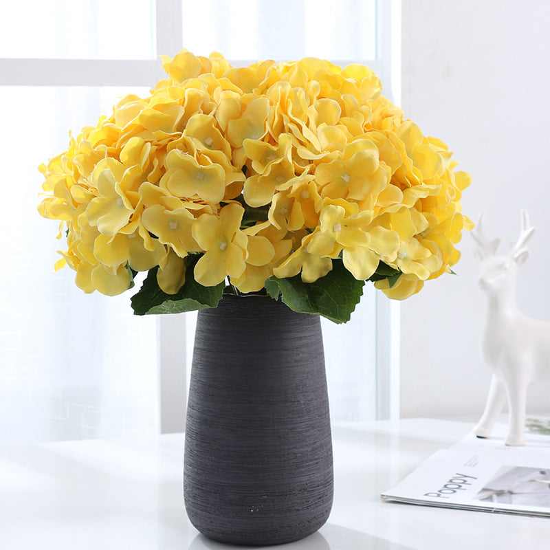 Elegant 5-Head Mallorca 3D Silk Hydrangea Bouquet - Perfect for Wedding Decorations and Home Decor | Luxurious Faux Floral Arrangement for Lasting Beauty