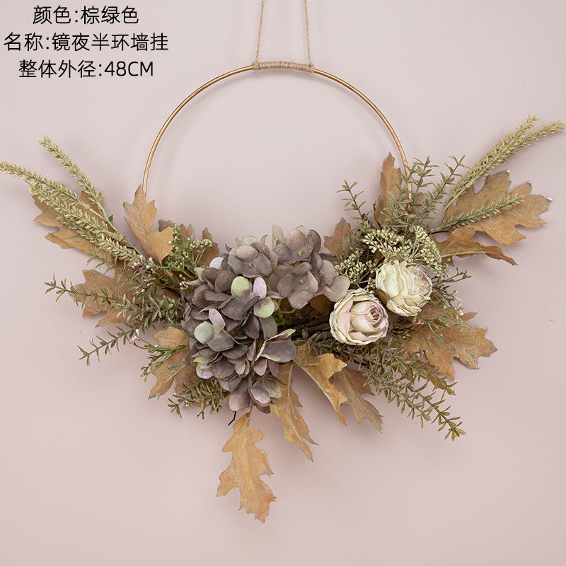 Chic Half-Circle Wall-Mounted Decorative Flowers - Realistic Floral Design for Home Décor, Wedding Bouquets, and Elegant Rose Accents (CF01211)