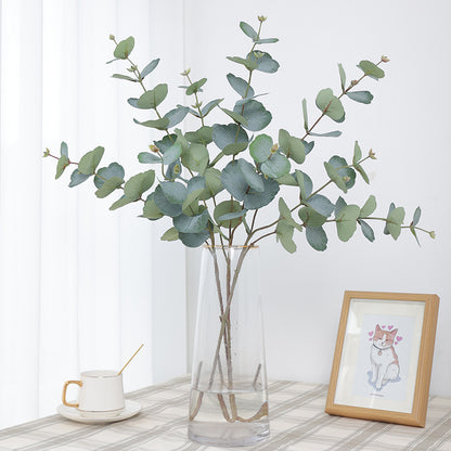 Realistic Eucalyptus Faux Plants for Home Décor - DIY Floral Arrangements, Single Stem with 3-Prong Money Leaf, Perfect for Stylish Flower Bouquets