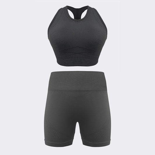 Outdoor Yoga Shorts with Built in Bra Pads Solid Color Jacquard Design Butt Lifting Yoga Activewear for Comfort and Style