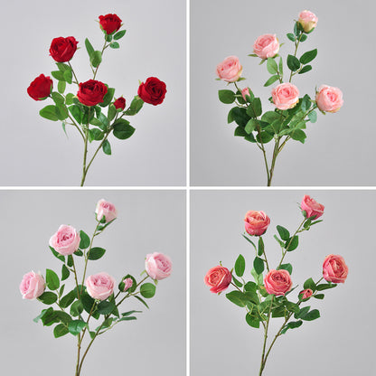 Elegant Faux Rose Bouquet - 6-Head Pink Flower Arrangement for Home Decor and Wedding Decoration - Stunning Realistic Artificial Flowers for Every Occasion