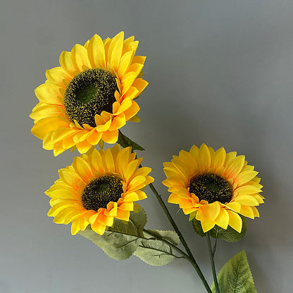 Versatile Sunflower Silk Flowers in Multiple Sizes - Elegant Single Stem Faux Floral Decor for Weddings and Home Decoration