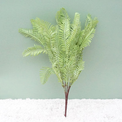 Realistic Greenery 6-Pronged Faux Fern Leaves – Soft Plastic Artificial Grass Floral Accessories for Stunning Plant Wall Decorations B3602