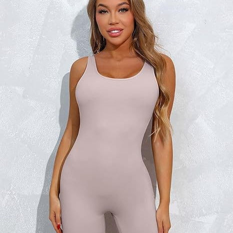 Women's All in One Knitted Running Jumpsuit Outdoor Sports Fabric for Yoga Flattering Fit Seamless Design Ideal for Fitness and Cycling