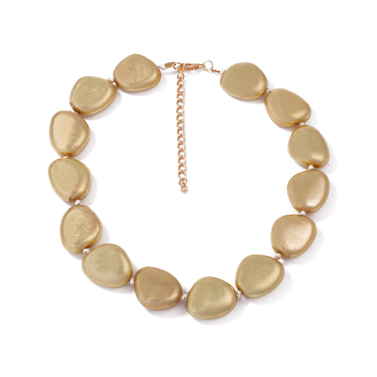 Chic and Minimalist Handmade Geometric Bead Necklace - Stylishly Versatile for Everyday Wear