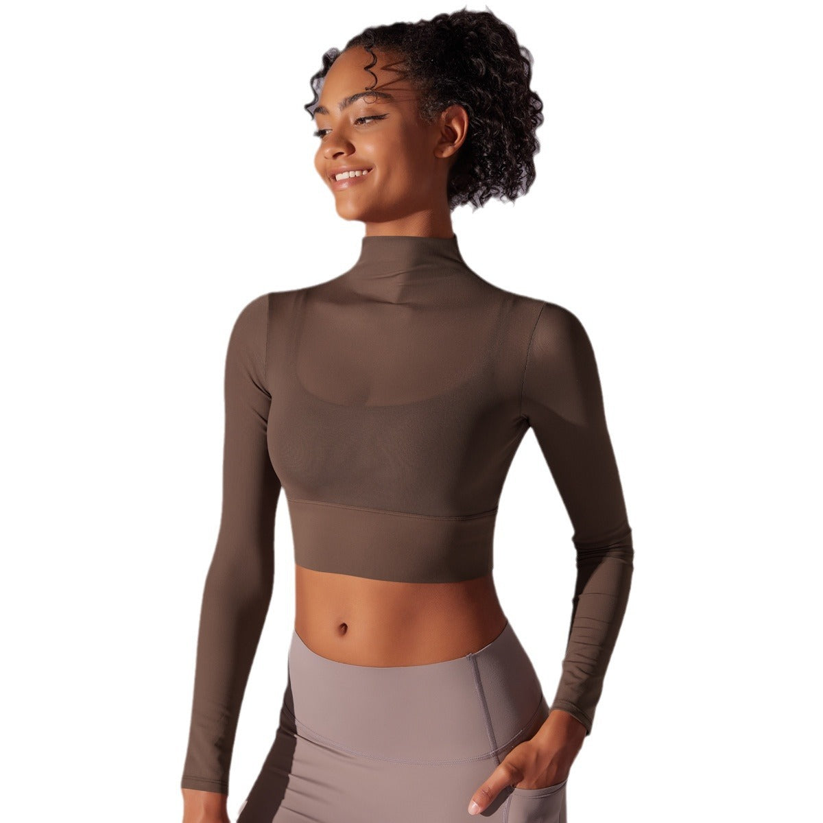 Women s Long Sleeve Quick Dry Mesh Yoga Top with Built In Bra for Running Fitness and Workouts