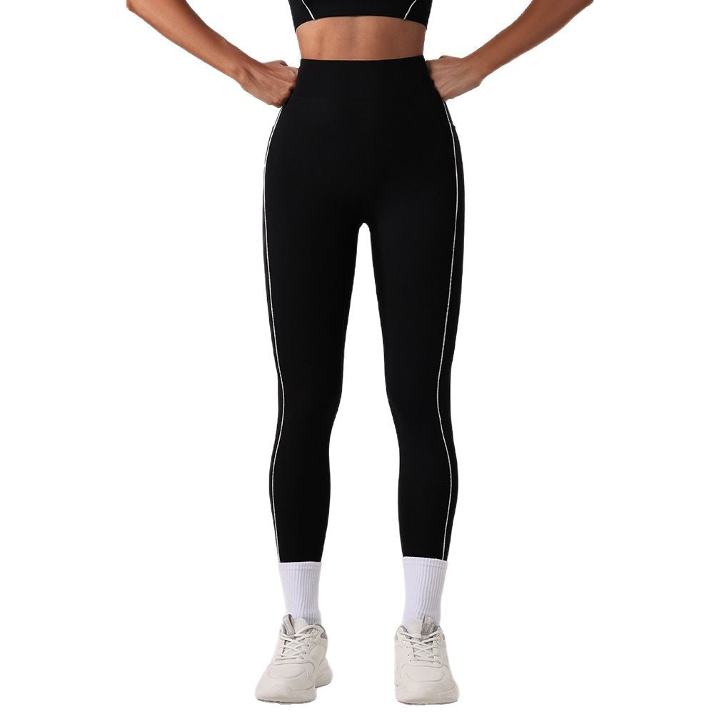 High Waisted Color Block Yoga Pants for Women Slim Fit Workout Leggings with Pockets for Running and Fitness