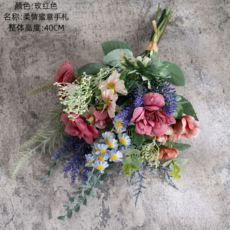 Elegant Love Note Floral Design: Realistic Wedding Bouquet for Ceremonies, Wall Decor & Hanging Art - CF01426