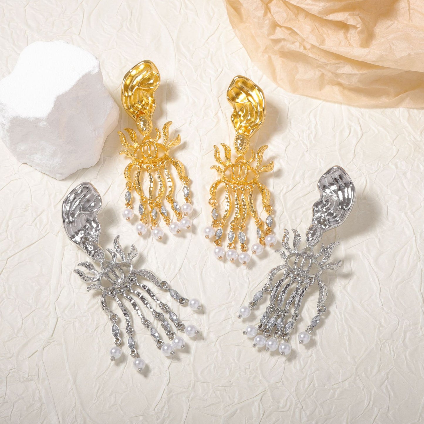 Unique Vintage-Inspired Statement Long Tassel Earrings with Asymmetrical Design – High-End Fashion Accessory for Individual Style