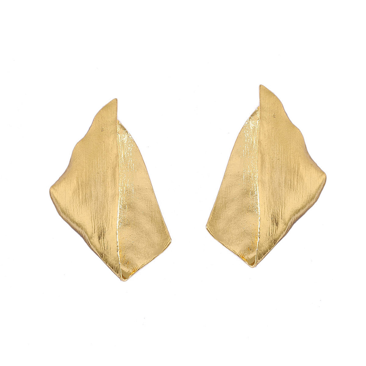 Trendy Vintage-Inspired Geometric Textured Metal Earrings - Bold and Unique Statement Studs for Any Occasion