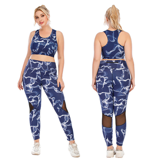 Plus Size Fitness Outfit Set High Performance Yoga Clothes with Leggings and Supportive Sports Bra Aussie Strength Collection 12077 12078