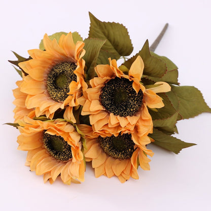 Stunning Sunflower Silk Flower Arrangement - Perfect for Living Room, Rustic Home Decor, and Hotel Decoration - Vibrant Artificial Flowers in Elegant Vase