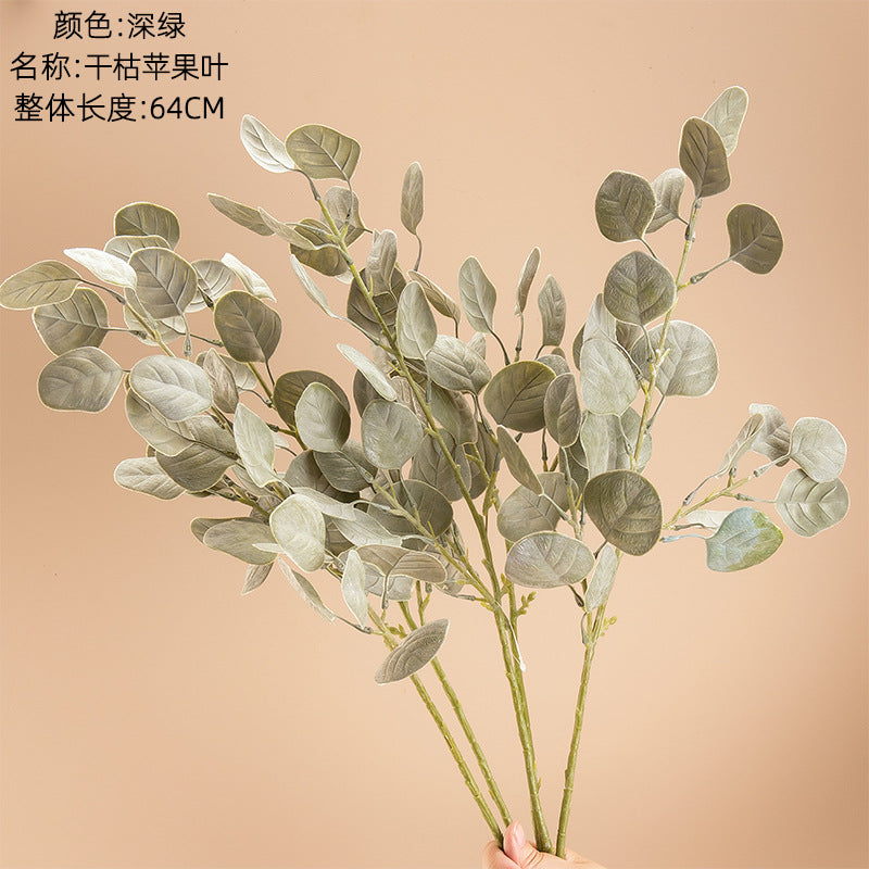 Lifelike Dried Apple Leaf Artificial Flowers for Home Decor – Perfect for Weddings and Celebrations – Trendy INS Style (MW56668)