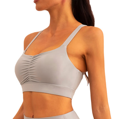 High Impact Sports Bra with Wide Straps and Cross Back Design for Yoga Running Pilates and Fitness Training Comfort and Support for Active Women