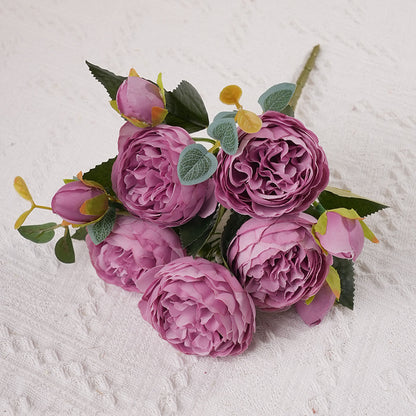 Hennessy Peony Silk Flowers - Stunning Faux Floral Decor for Living Room, Beautiful Table Centerpiece, Ideal for Weddings and Photography Props