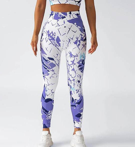 Tie Dye High Waisted Leggings and Sports Bra Set for Women Outdoor Yoga Apparel with Supportive Fit and Print