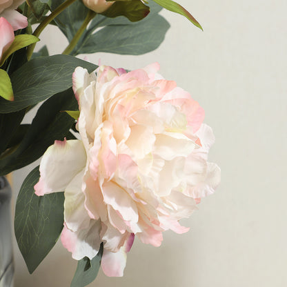 Elegant 3-Head Artificial Peony Flower Bouquet for Autumn Home Decor - Perfect for Living Room, Dining Table Centerpieces, and Floral Arrangements