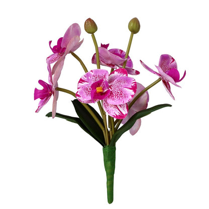 Stunning 6-Head Realistic Feel Orchid Flower Arrangement - Artificial Potted Faux Flowers for Home Decor, Perfect for Weddings and Events