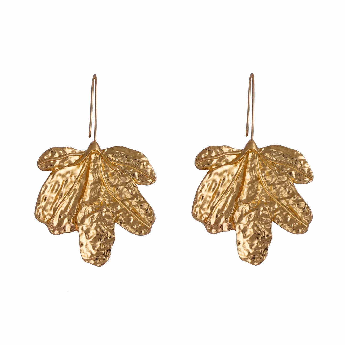 Exquisite Vintage-Inspired Statement Leaf Hook Earrings – Elegant Textured Design Perfect for Any Occasion
