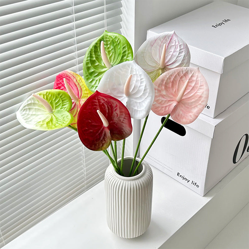 Stunning 3D Printed Simulated Flowers - White and Red Anthurium for Weddings, Floral Arrangements, and Home Decor - Perfect for Event Styling and Soft Furnishings!