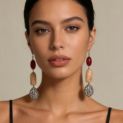 Bohemian Vintage Geometric Beaded Tassel Drop Earrings - Unique & Versatile Accessory for Every Occasion