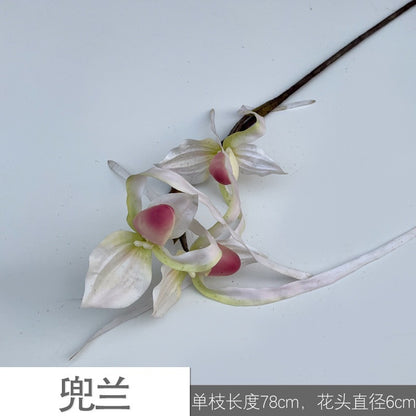 Authentic Single-Stem Cattleya Orchid Artificial Flower - Unique Spider Orchid Decor for Weddings and Home Spaces, Perfect Faux Floral Arrangement