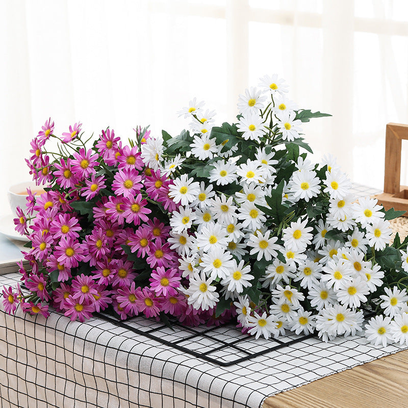 9-Piece Korean Style Faux Daisy Bouquet – Realistic Wild Daisy Home Decor for Living Room & Office Decoration