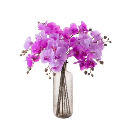 Realistic Artificial Phalaenopsis Orchid Arrangement - Stunning Decorative Wedding Flower with Rose Accents - Perfect for Home Decor and Event Styling - INS Inspired Design (MW18905)