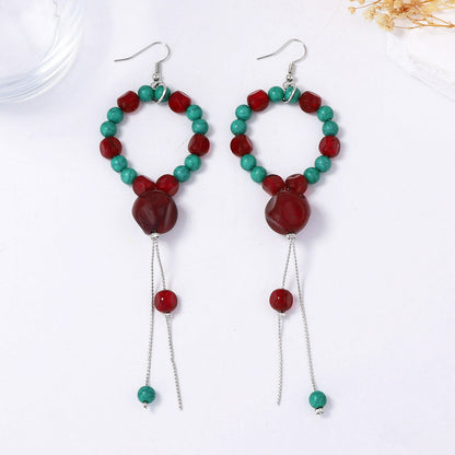Bohemian Chic Geometric Beaded Statement Long Tassel Earrings - Elevate Your Style with Unique High-Quality Ear Accessories for Women