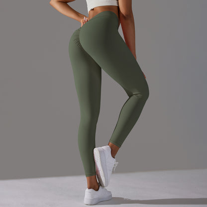 High Waisted Stretchy V Waist Shaping 9 10 Yoga Pants for Women Breathable Soft Peach Butt Enhancement Leggings for Comfort and Style