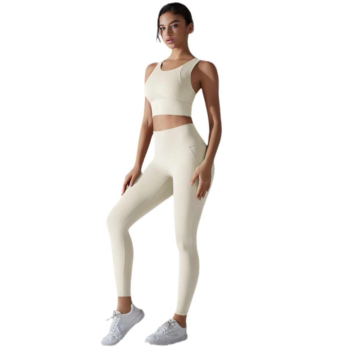 High Waisted Skin Friendly Sports Bra and Leggings Set for Comfort and Support No Underwear Needed for Running Yoga and Fitness