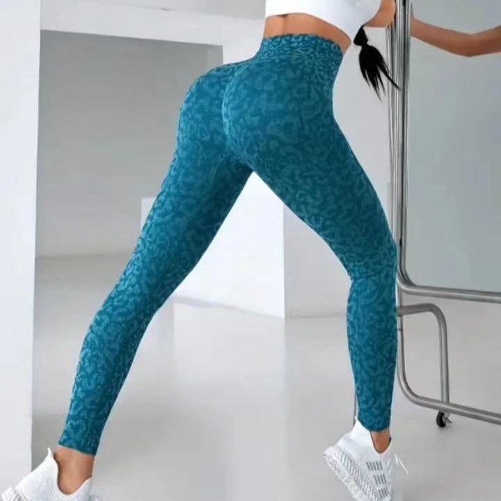 High Waisted Leopard Print Yoga Pants for Women Butt Lifting Quick Dry Fitness Leggings for Outdoor Running and High Intensity Workouts