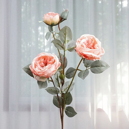 Realistic Faux Rose Single Stem with Burnt Edges – Perfect for Rustic Wedding Décor and Home Styling