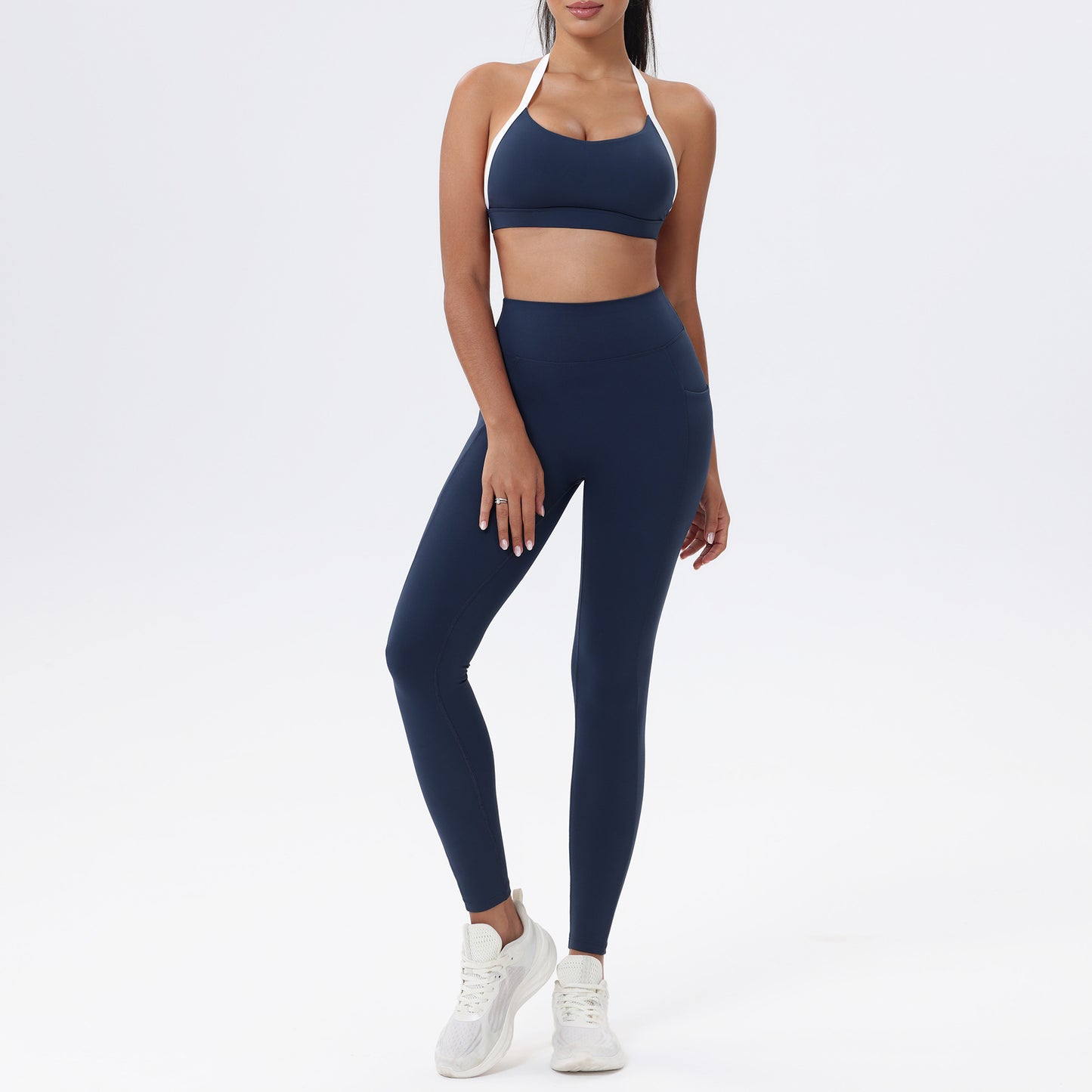 Chic Color Block Yoga Outfit Set for Women Quality Versatile Casual Activewear for Fitness and Workout